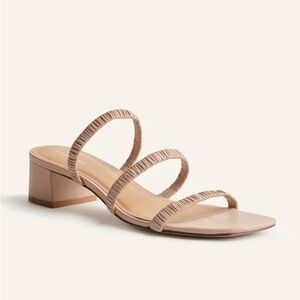 Reformation Assunta Strappy Block Heel Mule. Size 8.5. Serenade, Blush Pink
